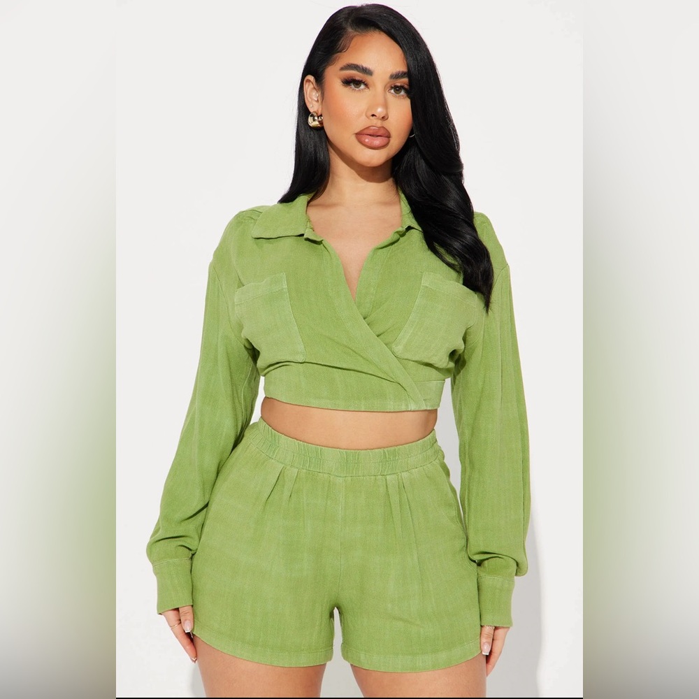 Fashion Nova Green Short Set